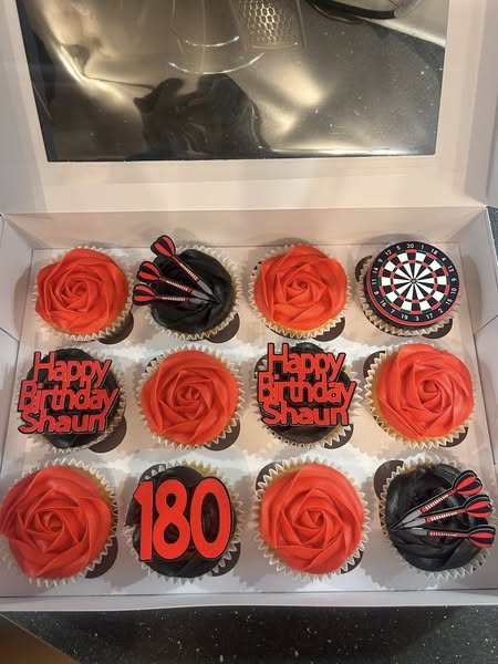 Cupcakes with a darts theme